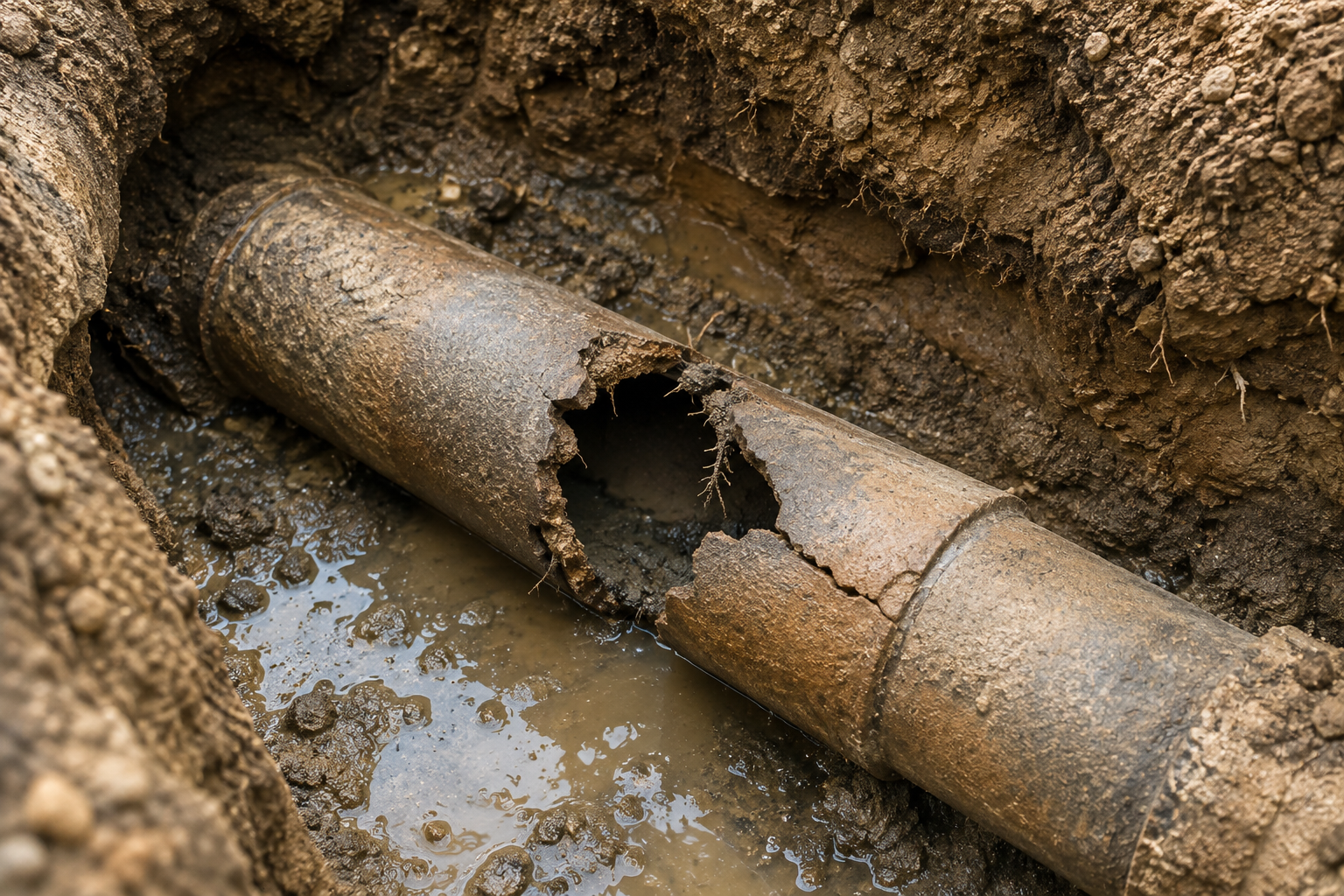 Sewer Line Repair  before repair in Irving Texas